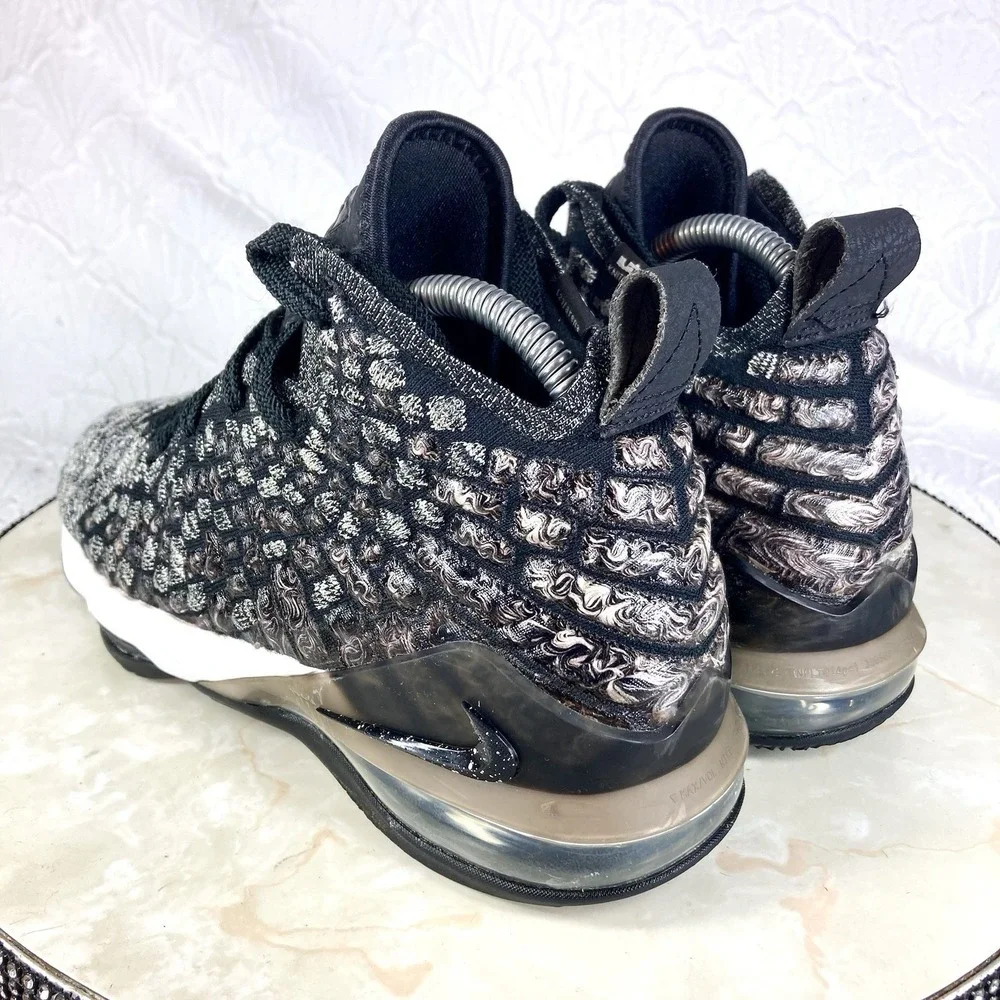 Nike Lebron 17 High Top Basketball Shoes Youth 5.5 Black Gray Athletic Sneakers
